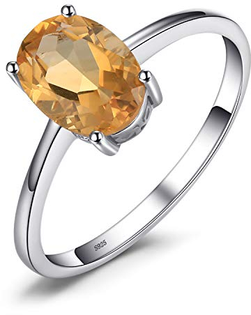 JewelryPalace - Anello da donna in argento Sterling 925 placcato oro con ametista granato peridoto citrino topazio, anello di fidanzamento, fede nuziale, gioielli da donna, regalo per anniversario