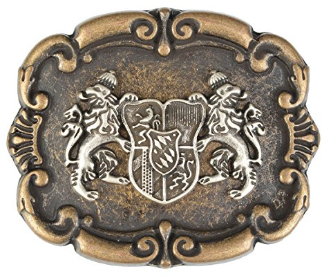 Tini - Shirts Bayern Buckle Landeswappen Löwe Gürtelschliesse Tracht : Landeswappen - Grösse ca: 7,5 x 6,2 cm - für Gürtelbreite: 40 mm