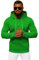 OZONEE Herren Hoodie Sweatjacke Kapuzenpullover Sweatshirt Farbvarianten Kapuzenjacke Kapuzenpulli mit Reißverschluss Langarm Sport Style Casual Fitness Training Basic J.Style 2008 GRÜN L