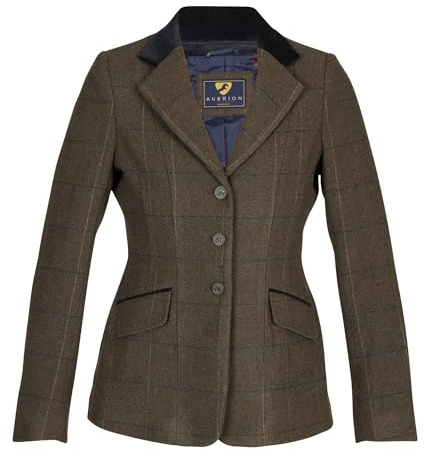 Shires Aubrion Saratoga Womens Riding Jacket - Green Check: 34