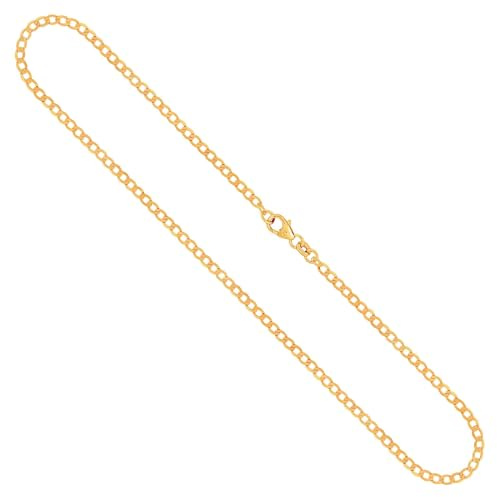 EDELIND Goldkette Herren Damen 750 Echtgold - 2.6 mm Panzerkette 45 cm Gelbgold - Unisex Halskette mit Geschenkbox