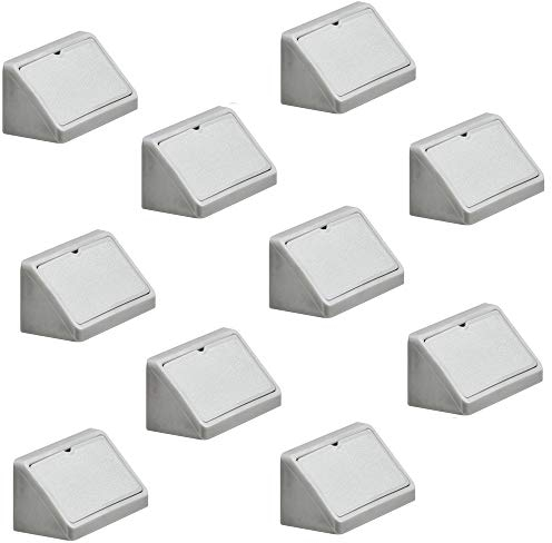 Gedotec Universal-Eckverbinder hell-grau Korpusverbinder aus Kunststoff | Möbelverbinder Kunststoff mit Abdeckkappe | Möbelbeschläge Breite 44 mm | 20 Stück - Schrankverbinder zum Schrauben