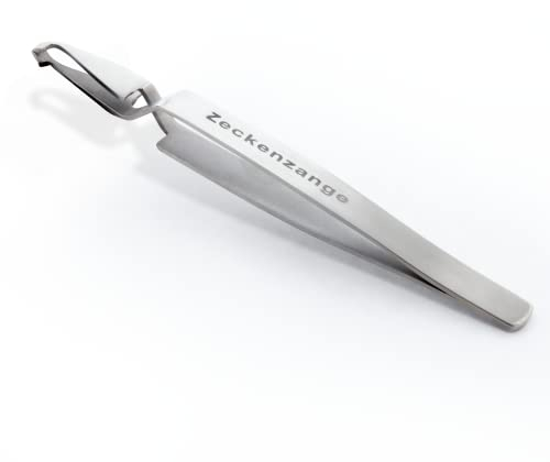 Otto Herder Manicure Zeckenzange 13,5cm, Zeckenpinzette aus Edelstahl für Hunde und Katzen, Kreuzpinzette Zeckenentferner für Menschen