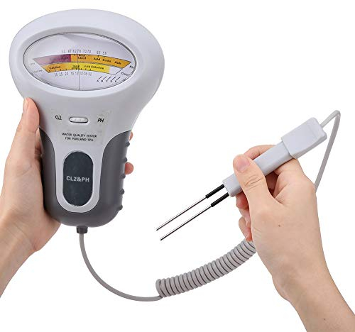 PC-102B Wassertestgerät CL2 Chlor PH Wasser Qualitäts Analysator mit Sonde für Pool SPA Schwimmbad Wassertester 190 × 120mm Pool Messgerät Digital Chlor und PH