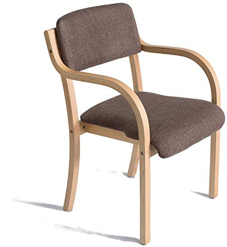 LYHD Esszimmerstuhl im nordischen Stil, Esszimmerstuhl aus massivem Holz, moderner minimalistischer Einzelarbeitsstuhl, mit Armlehnen Sessel mit offener Rückenlehne Ergonomisch