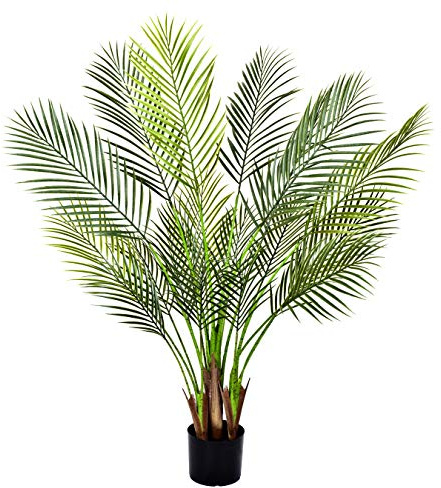 GreenBrokers Palma Artificiale da 135 cm Alta qualità, Pianta in Vaso