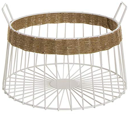 Home Gadgets Centro de Mesa con Yute Blanco 34 cm