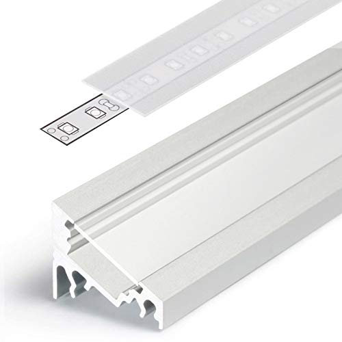 LEDsikon® LED Eckprofile CORNER10 (CO) 2000, eloxiert - 2 m Blende - raureif, diffus
