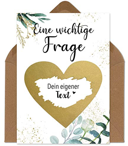 OWLBOOK Rubbelkarten zum selber beschriften - wichtige Frage - Rubbellos für eigenen Text Geschenke Geschenkideen für Patentante Patin zum Schwangerschaft verkünden