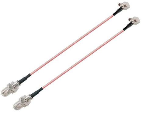 Vecys F Femmina a TS9 Maschio Ad Angolo Retto Cavo Coassiale RF 90 Gradi RG316 15 cm / 6 pollici per Router Antenna 2G 3G 4G TV HDTV DVB-T DVB-T2 (2 pcs)
