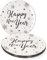 MamboCat 6-teiliges Teller-Set Sylvie I Platzteller-Set für 6 Personen I flache Untersetzer in festlichem Design für Silvester & Neujahr I Deko-Accessoire aus Kunststoff mit Ø 32,5 cm