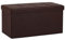 Large Ottoman Foldaway Storage Blanket Toy Box Bench Faux Leather Brown 76x38cm