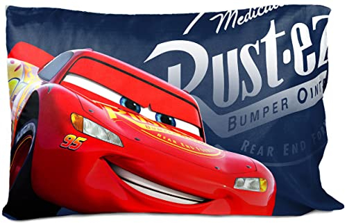Jay Franco Disney Pixar Cars Sun Ride 1 einzelner Wende-Kissenbezug mit Lightning McQueen, doppelseitig, superweiche Kinderbettwäsche (offizielles Disney-Pixar-Produkt)