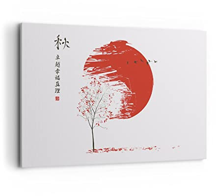 Quadri Moderni Soggiorno Giappone fiori ciliegie Quadro su Tela 120x80cm Stampe da Parete Camera da Letto Cucina 1 pezzo Wall Art Canvas Grandi XXL Decorazione Murale Grafica Immagini AA120x80-5063