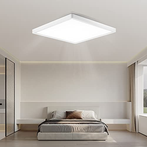 twocolur 24W LED Deckenleuchte, IP44 Wasserdicht 4000K Neutralweiß Ultradünne Flache Deckenleuchten für Lampe Wohnzimmer, Schlafzimmer, Küchenlampe, Flur, Balkon, Esszimmer, Kinderzimmer