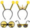 Pinsheng Bienen Kostüm 4 Stück Biene Kostüm Accessoire Set Biene Stirnband mit Biene Brille Bienenkostüm Brille Bienenstirnband Haarreif Biene mit Fühlern für Halloween Kleid Cosplay Party