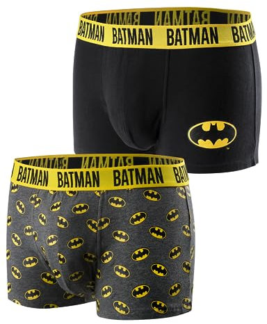 soxo DC Comics The Batman Boxershorts Herren Unterhosen Lustige Geschenke Für Männer 2 Stück Batman 2 L