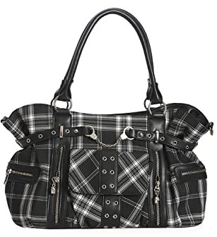 Banned Alternative Schultertasche Rise Up Schwarz Weiss