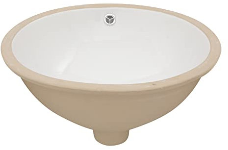 Lordear Undermount Bathroom Sink 18x15 Inch Oval Vessel Sink White Porcelain Ceramic Bathroom Vanity Sink Under Counter Lavatory Basin with Overflow Modern Art Basin