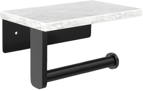 Garneck Porte-Papier Toilette Acier avec Support Mural Accessoire De Salle De Bain Élégant Et Pratique pour Rangement Design Moderne Marbre