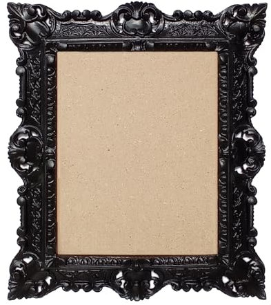 LIGUORO SHOP Cadre rectangulaire de style baroque vénitien imitation vintage shabby chic, 45 x 37 cm pour photo poster imprimé (Noir)
