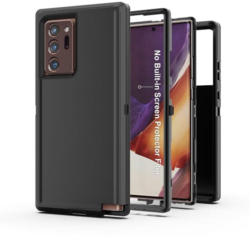 AWZHYDT for Samsung Note 20 Ultra Case, Heavy Duty Drop Protection Full Body Rugged Shockproof/Dustproof [3 in 1] Military Grade Tough Durable Phone Cover for Galaxy Note 20 Ultra(Black)