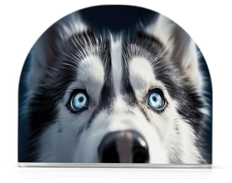 JUMBEAR Blue Eyed Husky Serviettenhalter für Tische, Papierserviettenhalter für Restaurant, Dekoration, Küche, Bar, Zubehör