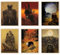 RIUFIN Zdzisław Beksiński Wandkunst, Set mit 6 Künstlerdrucken, Wanddekoration, Vintage-Poster, ästhetisches dekoratives Gemälde für Wohnzimmer, Schlafzimmer, Wand, rustikales dekoratives Gemälde