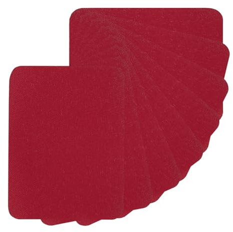 PATIKIL Parches Termoadhesivos, 8uds 5x4 Pulgadas Interior y Exterior Fuerte Pegamento Algodón Reparación Parches Kit para Ropa Pantalones Zurcido, Granate Rojo
