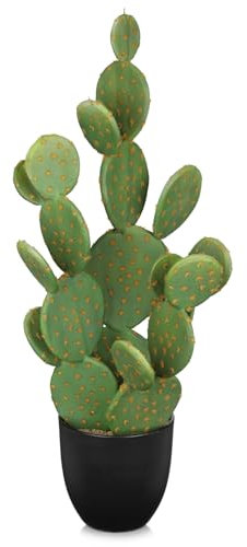 Oairse Pianta artificiale di cactus, grande pianta artificiale in vaso, decorazione di fico d'uphorbia Accruensis Cactus, cactus, per casa, giardino, ufficio, tipo 1
