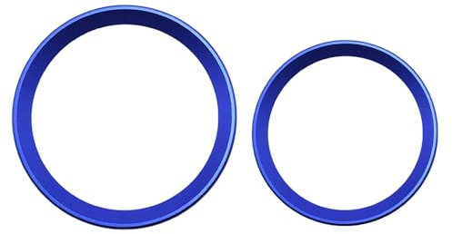 TECART 2 Stück Auto Vorne Hinten Logo Aufkleber Dekoration Ring Label Passt für BMW E30 E34 E36 E38 E39 E46 E70 E90 E91 F30 F31 F10 F20 F11 G60 X1 X3 X5 X6 82mm 74mm Fronthauben Autozubehör-Blau A