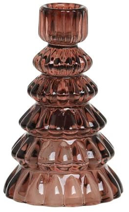 Chic Antique Kerzenhalter Tannenbaum Glas Rot 13 cm