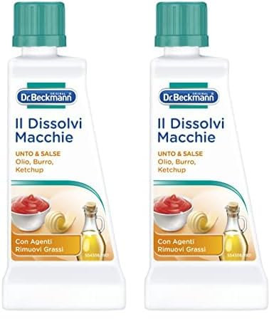 Dr. Beckmann - Liquido Dissolvi Macchie Unto & Salse | Lo smacchiatore specifico per eliminare macchie di grasso, cioccolato e molto altro | 50 ml (Confezione da 2)