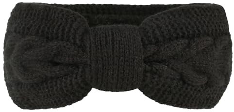 JK Home Winter Knitted Twist Knot Headband - Women Ear Warmer Chunky Crochet Braided Hair Band Wraps Turban Sports Yoga Hairband Fleece Lined Elastic Wide Headbands Ear Muffs for Women Girl Black
