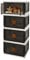 Vertical Box 86L Plastic Storage Cabinet with Wheels, Stackable and Collapsible Storage Boxes with Individual Lids, Toy Storage Container with Doors, Wardrobe, Home Office Organiser (Pack of 4)