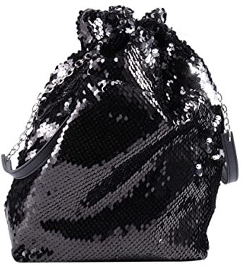 Holibanna Schwarz Damen Umhängetasche Mit Pailletten Messenger Bag Aus Polyester Und Paillettenmaterial Crossbody Bag Für Mädchen Und Frauen Tägliche Tasche Für Einkaufen Und Reisen