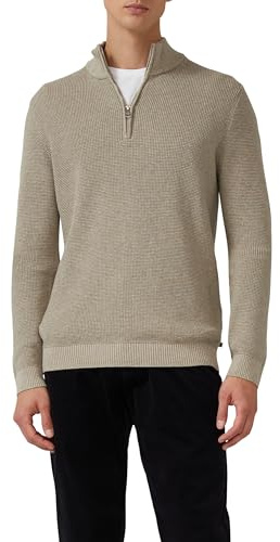s.Oliver Baumwoll-Pullover mit Struktur und Troyer-Kragen