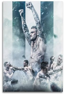 Zyfene Dustin Poirier - Impression sur toile - Motif étoile de boxe - Décoration murale moderne - 40 x 60 cm