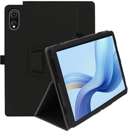 Haofun Coque Compatible avec Blackview Tab 90 WiFi/Tab 90/Tab 9 WiFi, Housse Etui de Slim Léger avec Dragonne, PU Flexible Cover avec Multi-Angle Fonction Support, Noir