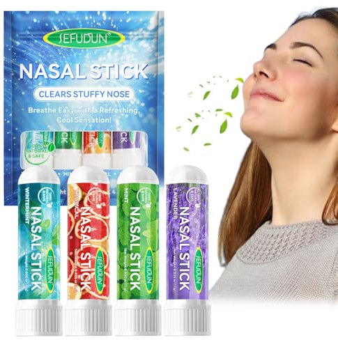 4 Stück Nasal Stick, Minze-Aromatherapie-Naseninhalator, Schnelle Hilfe Von Einer Verstopften Nase, Tragbare Nasal Stick, Verbessert Die Atmung Und Steigert Den Fokus(4 Geschmacksrichtungen)