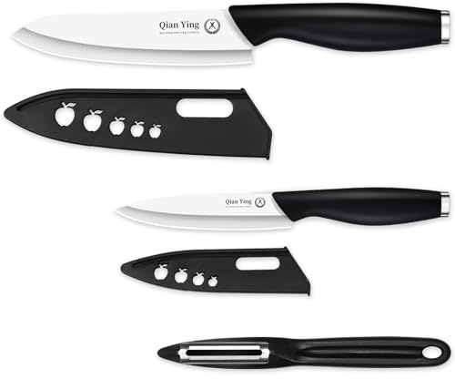 Keramikmesser Set Scharf Keramik Messer: 3er Pack Küche Messer Set Schwarz Gemüsemesser und Kochmesser