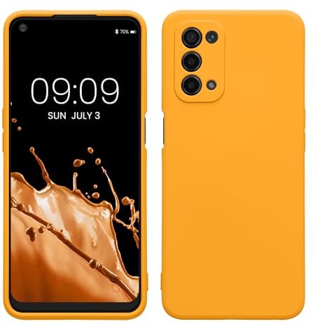 kwmobile Slim Case kompatibel mit Oppo A74 (5G) / A54 (5G) Hülle - Handyhülle aus Silikon in Fruity Orange