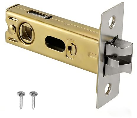 Vyqrx 60mm T-60 Anti-Pry Tubular Mortice Latch, Single Tongue Door Latch for Internal Doors, Bathroom & Bedroom Door Lock Catch, Durable Zinc Alloy Door Latch