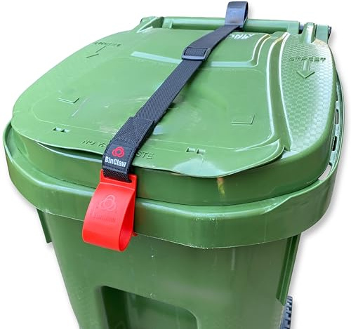 BinClaw MAX Bin Lid Lock Strap – Extreme Weather Wheelie Bin Lock, Fox & Wind Resistant, One-Handed Operation, Fits Outdoor Dustbins