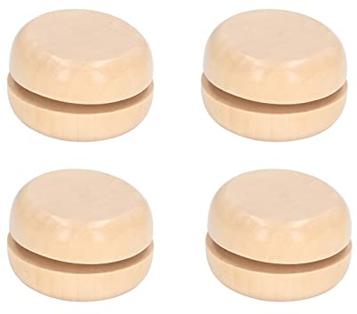 Holz Yoyo Set, 4 Stück Kleine Größe, Robustes Holz, Unbehandelte Oberfläche - Tragbar und Kreativ für DIY, Kinder