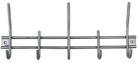 Häusler Onlinehandel GmbH Edelstahl V2A Garderobenleiste WG-5H Kleiderhaken V2A Garderobenhaken Wandgarderobe