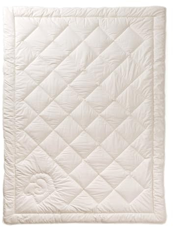 Öko Planet Bettdecke Medium mit Schafwoll-Füllung 135x200 cm, Ganzjahresdecke mit Bio Baumwollbezug, Verschiedene Größen