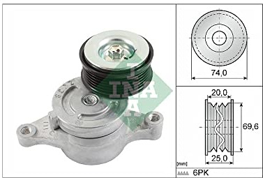 INA 534 0457 10 Spannarm Keilrippenriemen für MAZDA 2 Schrägheck (DE, DH3)