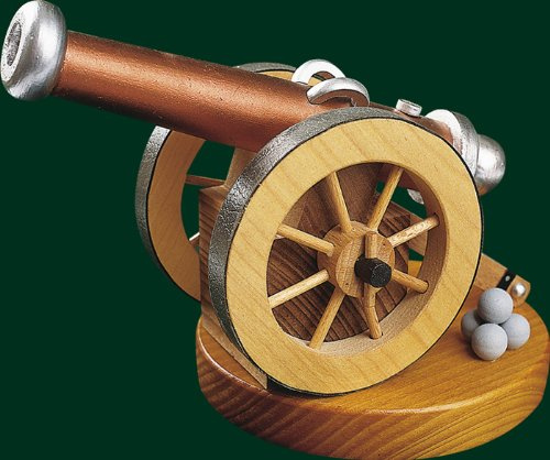 Rudolphs Schatzkiste Räucherfigur Kanone Höhe= 12cm NEU Räuchermann Rauchmann Räucherkerze Rauchen Figur Holz Seiffen Erzgebirge Holz Dekoration Weihnachten