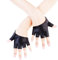 JISEN Damen-Handschuhe aus PU-Leder, halbe Handfläche, halbe Finger, zum Tanzen, Punk. - Schwarz - Einheitsgröße